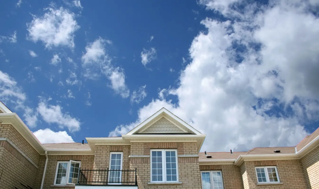 Modern home on hot day